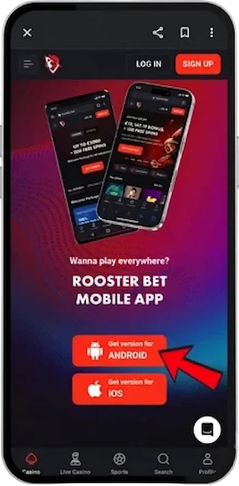 Rooster Bet Gerät auswählen