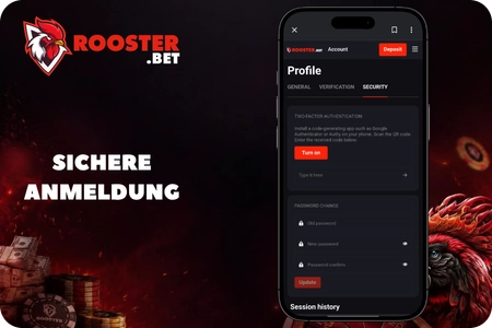 Sichere Anmeldung im RoosterBet Login