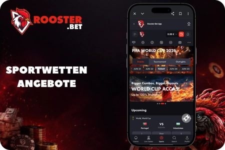 Sportwetten Angebote bei RoosterBet mit Free Bets und Quotenboost