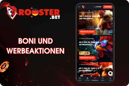 Boni und Werbeaktionen Rooster Bet