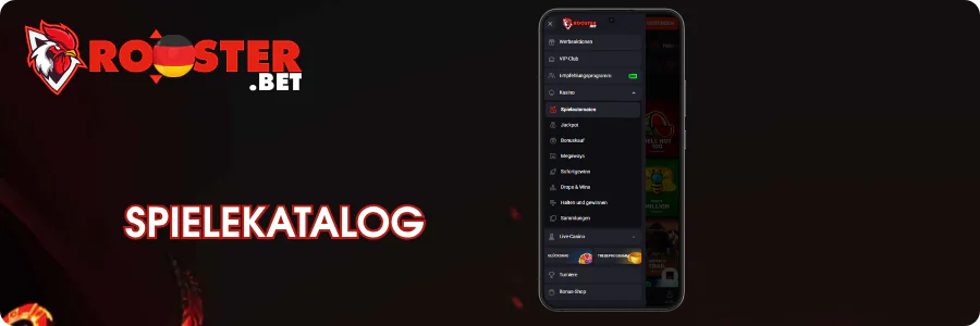 Spielekatalog Rooster Bet